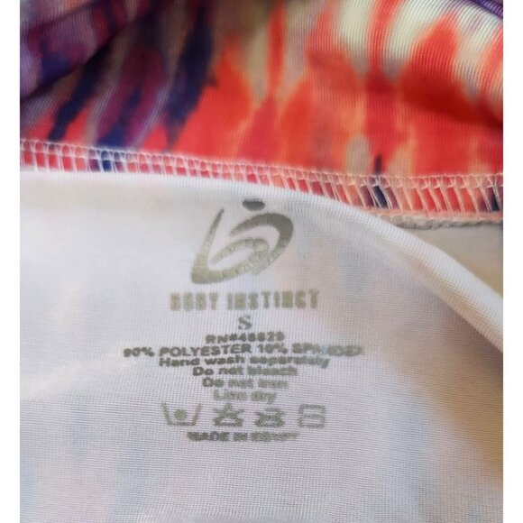 Body Instinct Womens Active Wear Top Half Zip Pullover Long Sleeve Tie Dye Small - Picture 3 of 5